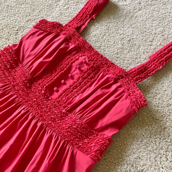 BCBGMaxAzria Red Ruffled Dress with Bow Sz Small - Picture 2 of 6
